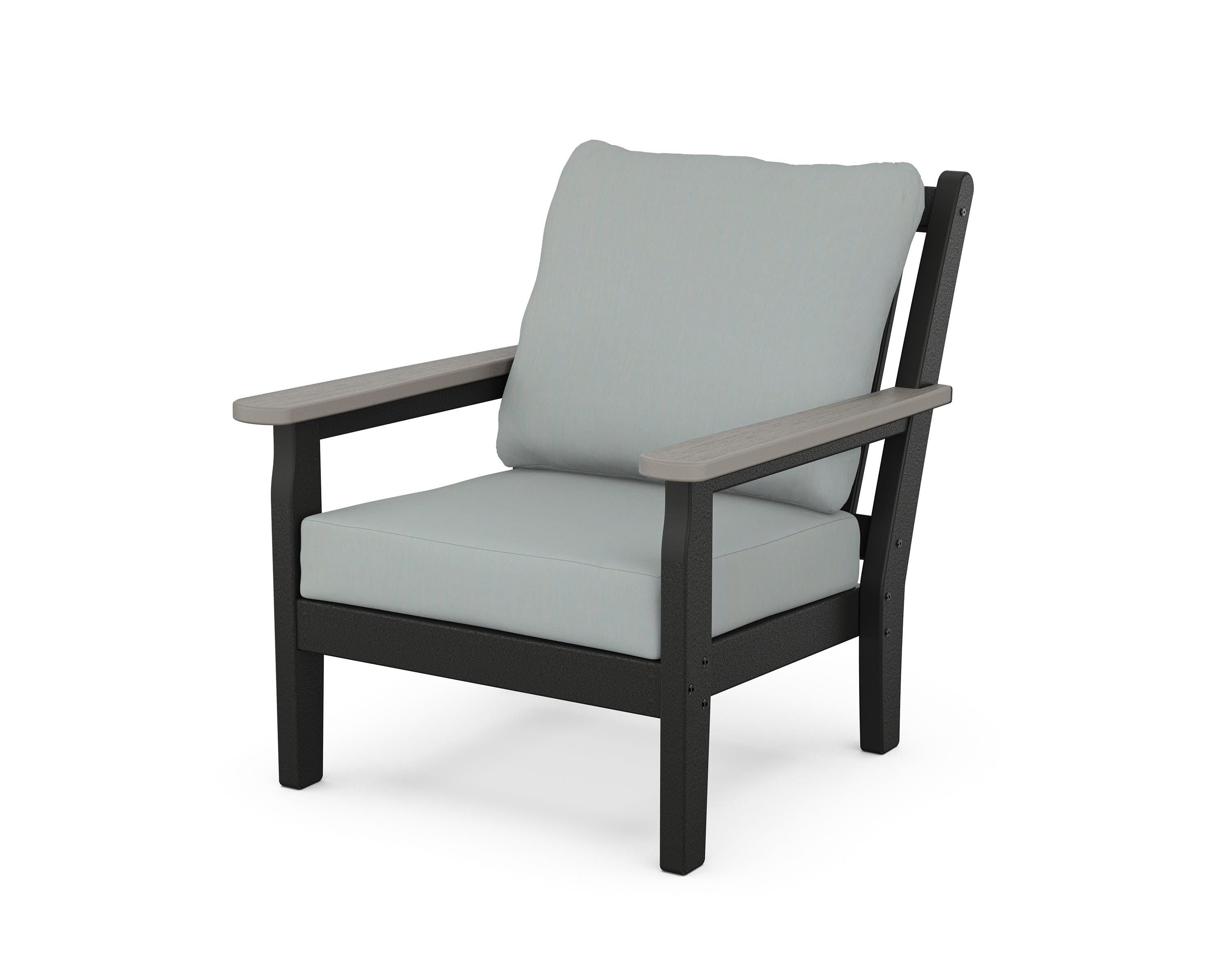POLYWOOD® Chippendale Deep Seating Chair in Black / Driftwood / Spa