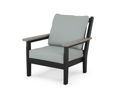 POLYWOOD® Chippendale Deep Seating Chair in Black / Driftwood / Spa