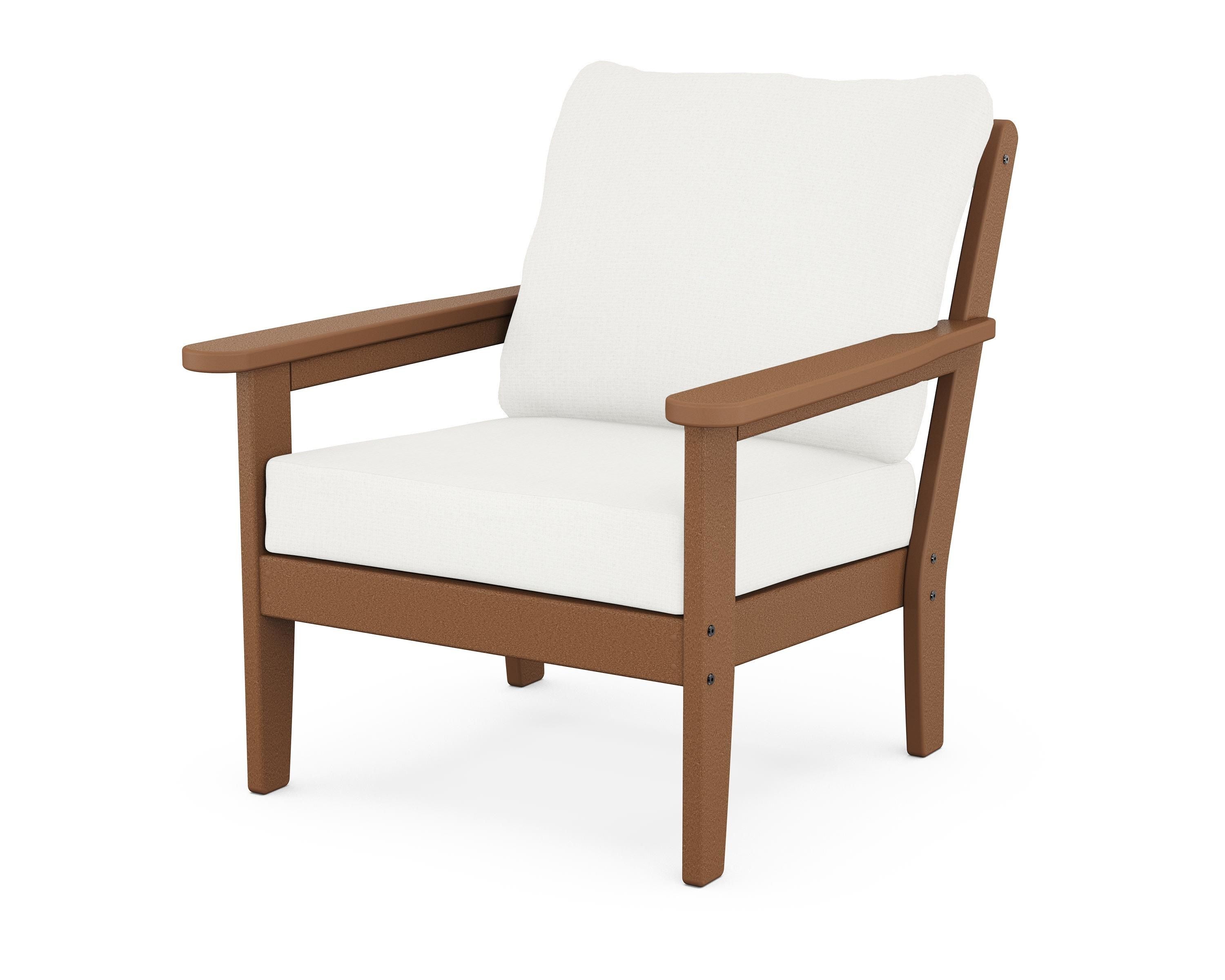 Country Living Cottage Deep Seating Chair in Teak / Natural Linen
