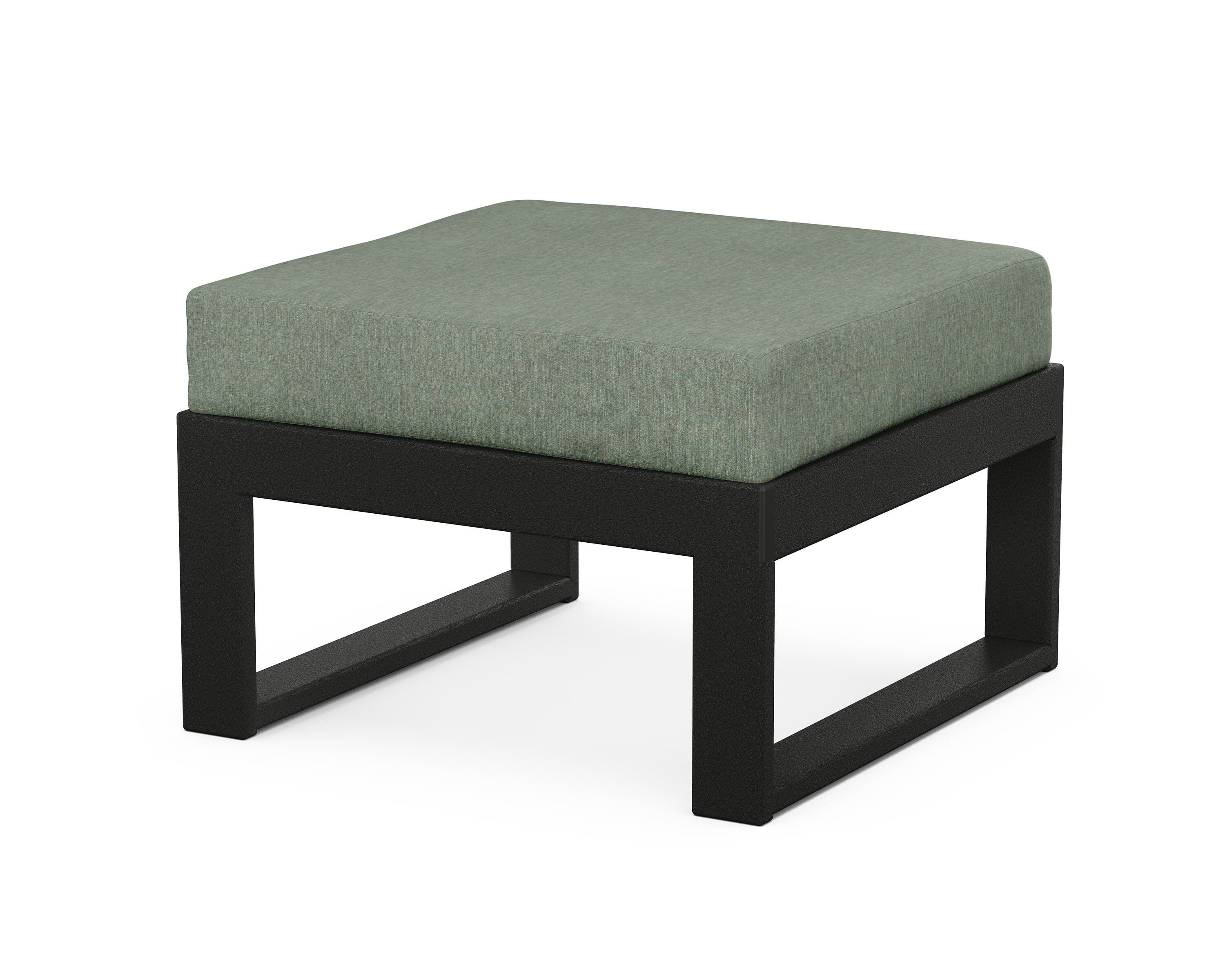 Unbranded Modular Ottoman - Modern in Black / Cast Sage