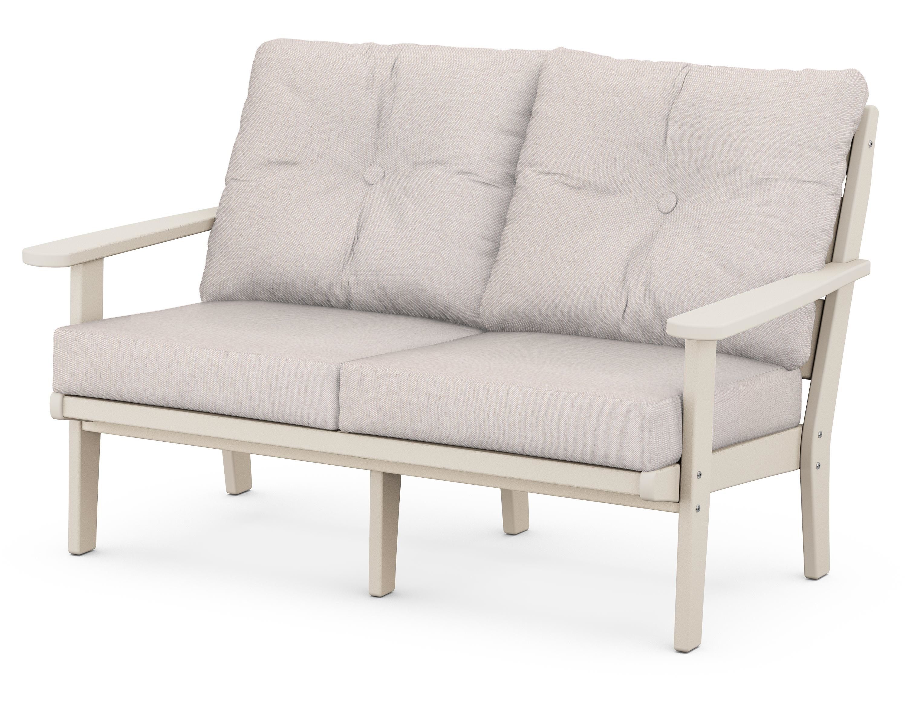 POLYWOOD® Lakeside Deep Seating Loveseat in Sand / Dune Burlap