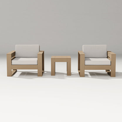 PW Designer Series Latitude 3-Piece Lounge Chair Set in Vintage Sahara / Cast Ash