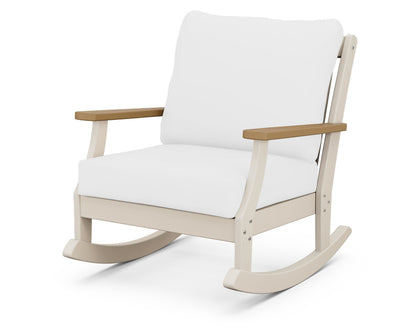 POLYWOOD® Braxton Deep Seating Rocking Chair in Sand / Natural / Natural