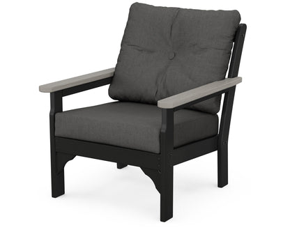 POLYWOOD® Vineyard Deep Seating Chair in Black / Driftwood / Spectrum Carbon