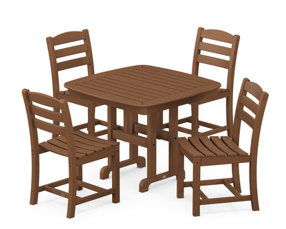 POLYWOOD® La Casa Café 5-Piece Side Chair Dining Set in Teak