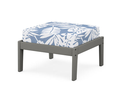 Unbranded Deep Seating Ottoman in Slate Grey / Leaf Sky Blue