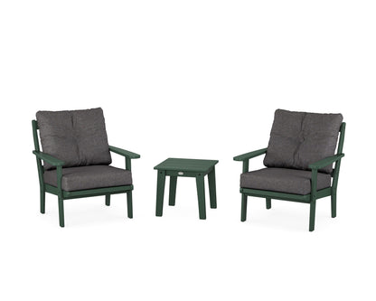 POLYWOOD® Mission 3-Piece Deep Seating Set in Green / Ash Charcoal