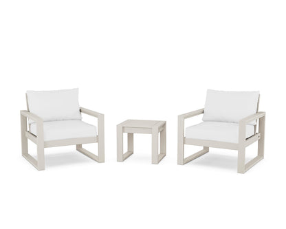 POLYWOOD® EDGE Sectional 3-Piece Deep Seating Set in Sand / Natural