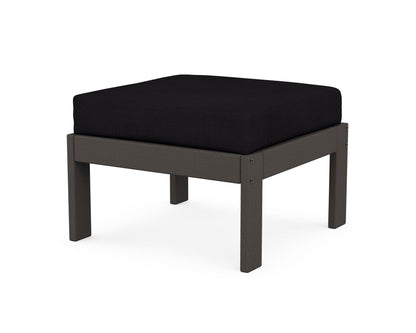 POLYWOOD® Vineyard Modular Ottoman in Vintage Coffee / Midnight Linen
