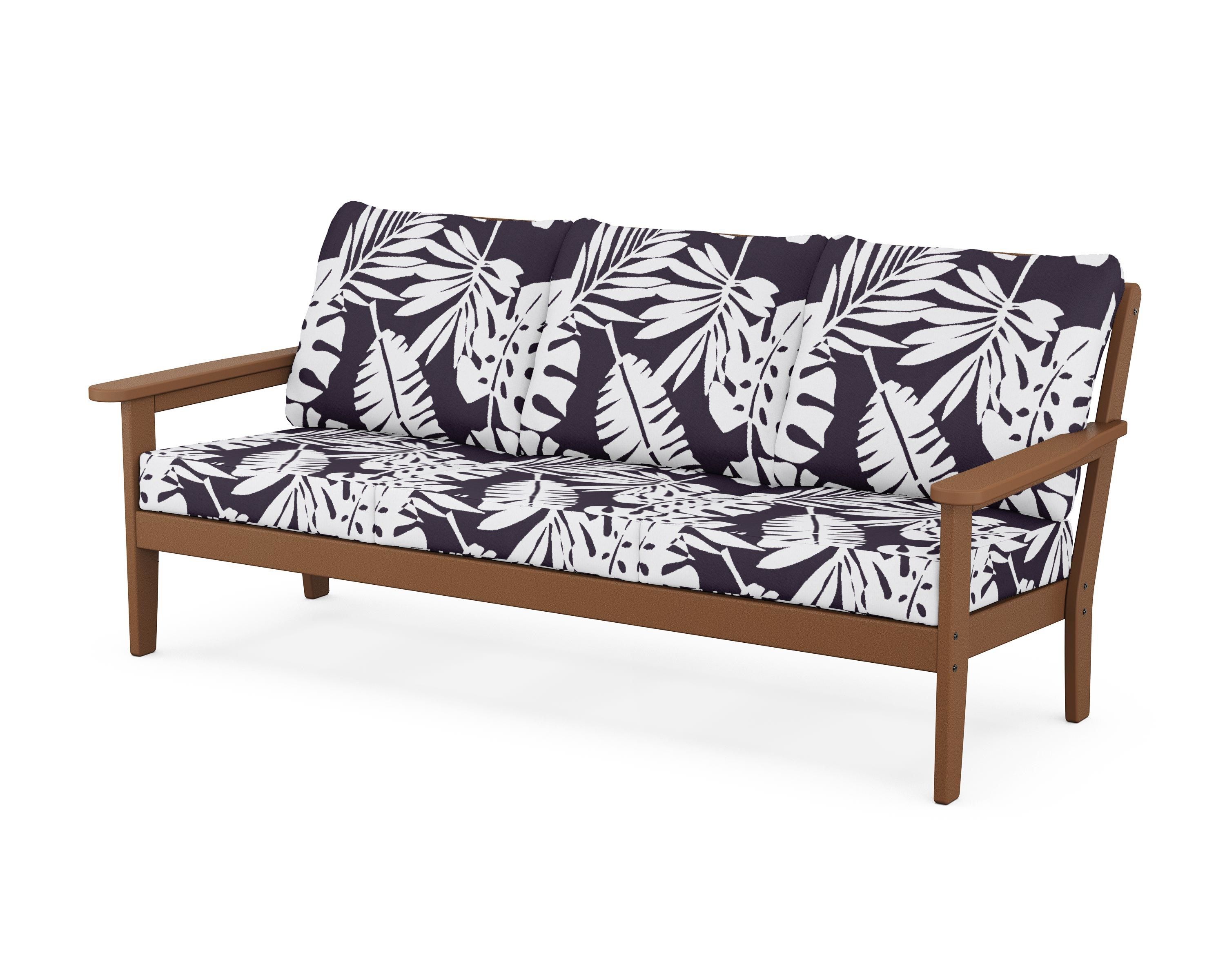 Country Living Cottage Deep Seating Sofa in Teak / Leaf Navy