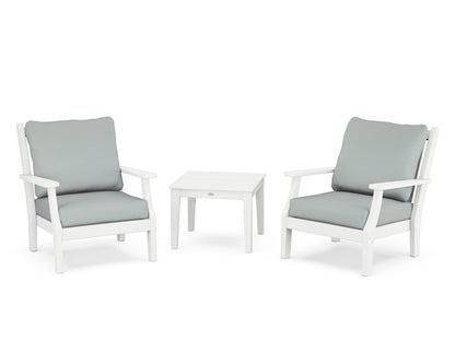 Country Living Wovendale 3-Piece Deep Seating Set in White / Spa