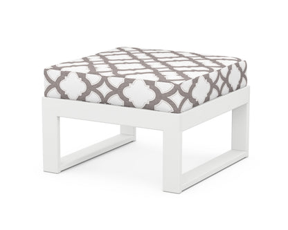 Unbranded Modular Ottoman - Modern in White / Trellis Grey Mist