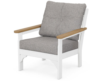 POLYWOOD® Vineyard Deep Seating Chair in White / Natural / Grey Mist