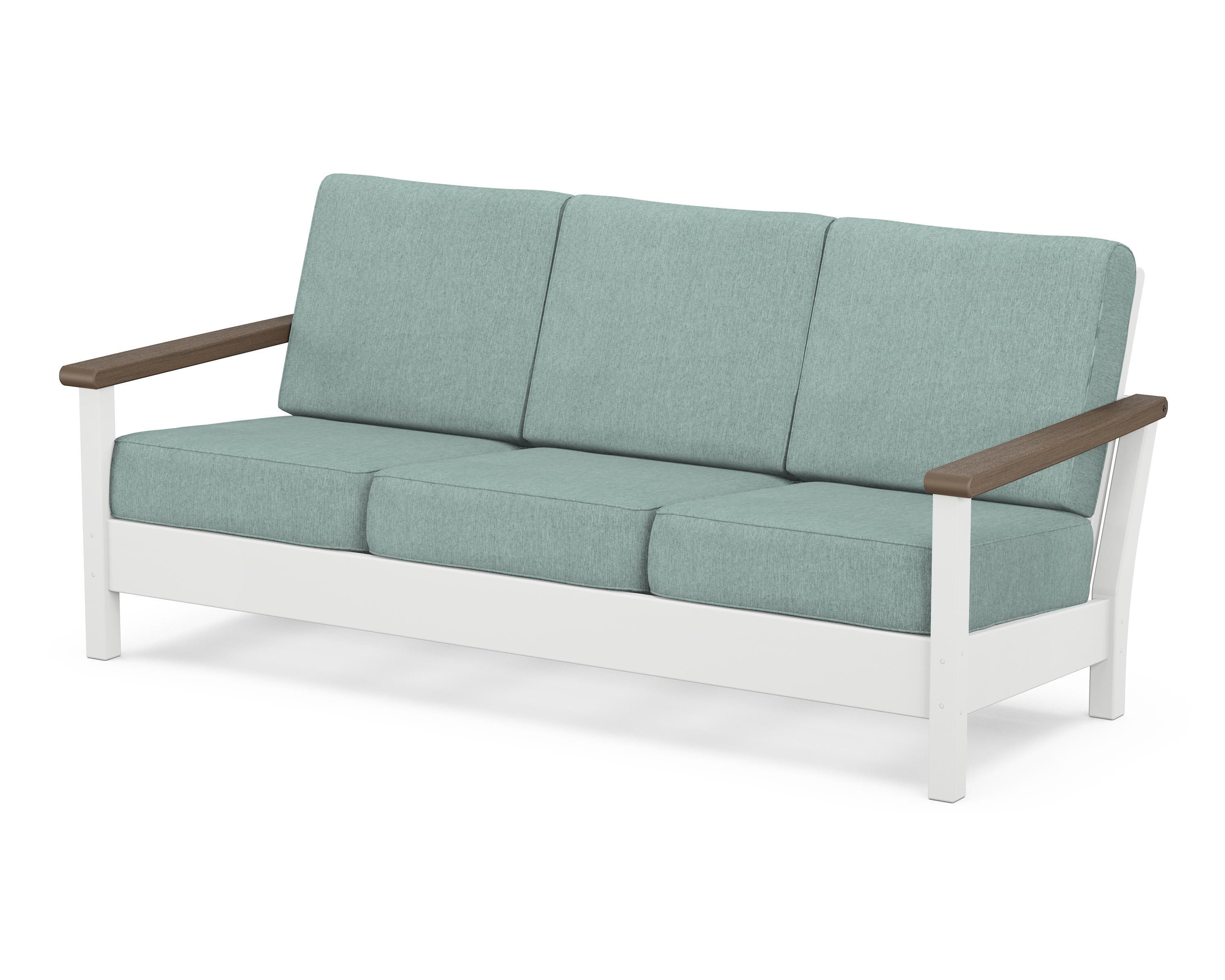 POLYWOOD® Harbour Deep Seating Sofa in White / Kona / Glacier Spa