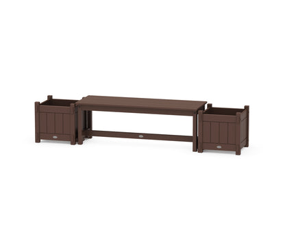 POLYWOOD® 48" Vineyard Straight Planter Bench Set in Mahogany