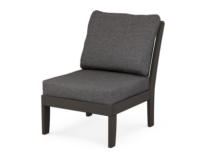 POLYWOOD® Braxton Modular Armless Chair in Vintage Coffee / Ash Charcoal
