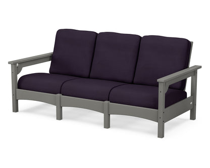 POLYWOOD® Club Sofa in Slate Grey / Navy Linen