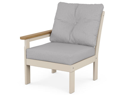 POLYWOOD® Vineyard Modular Left Arm Chair in Sand / Natural / Granite