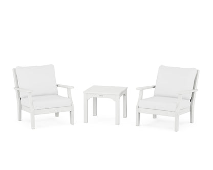 Martha Stewart by POLYWOOD® Chinoiserie 3-Piece Deep Seating Set in White / Natural