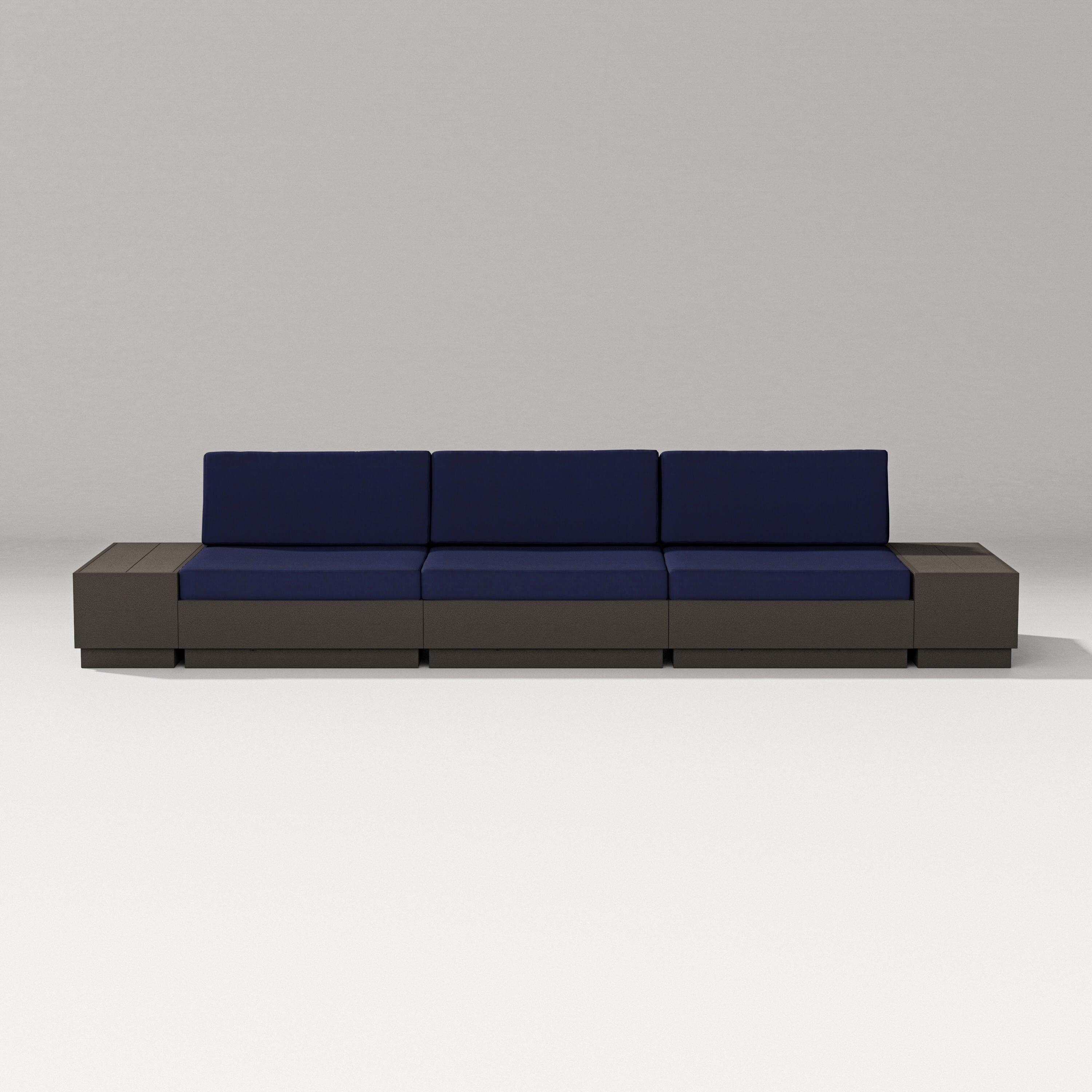 PW Designer Series Elevate Straight Sectional in Vintage Coffee / Navy