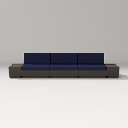 PW Designer Series Elevate Straight Sectional in Vintage Coffee / Navy