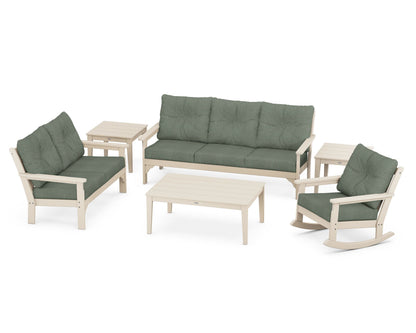 POLYWOOD® Vineyard 6-Piece Deep Seating Set in Sand / Cast Sage
