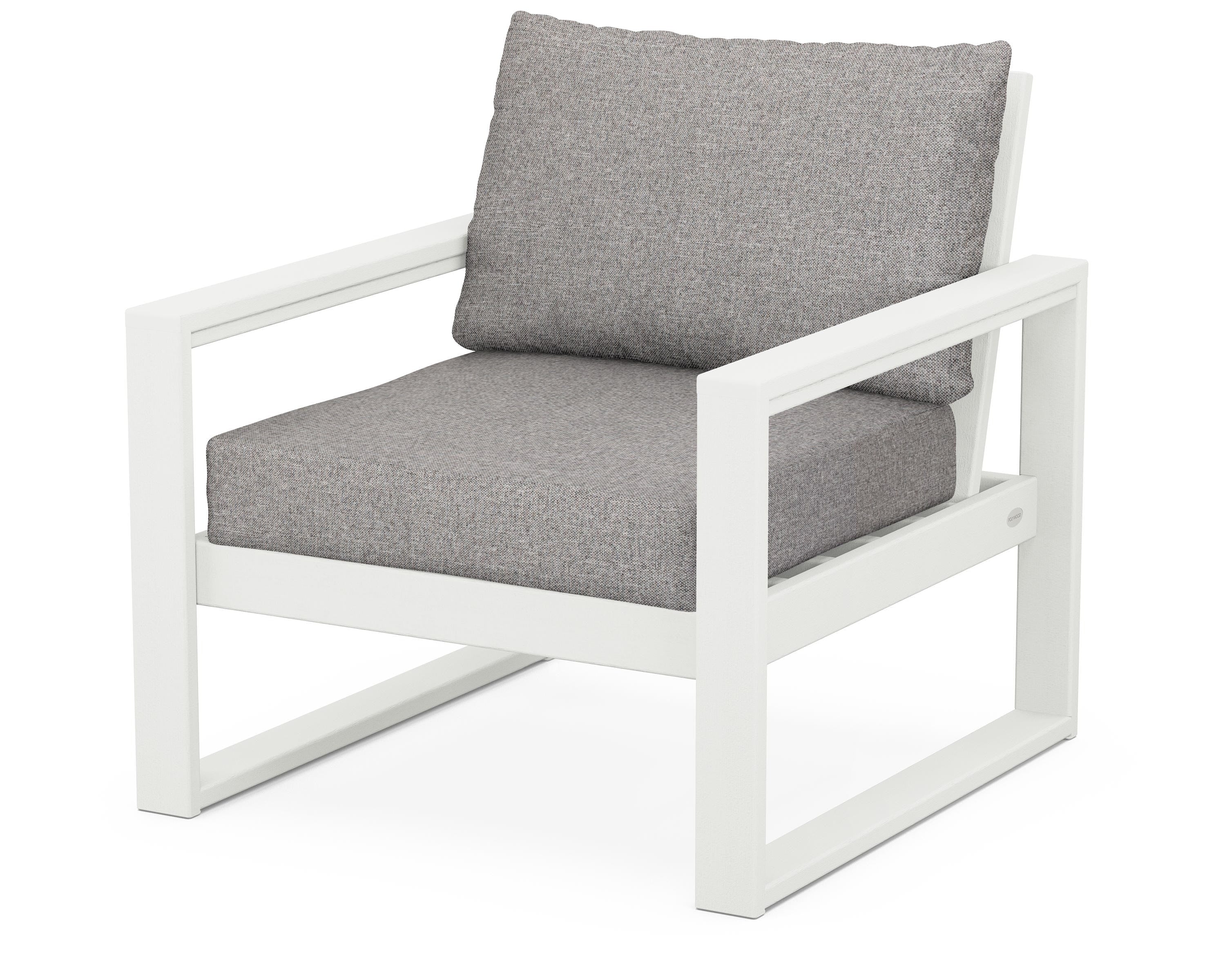 POLYWOOD® EDGE Club Chair in Vintage White / Grey Mist