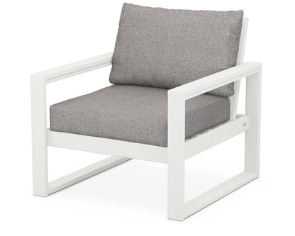 POLYWOOD® EDGE Club Chair in Vintage White / Grey Mist