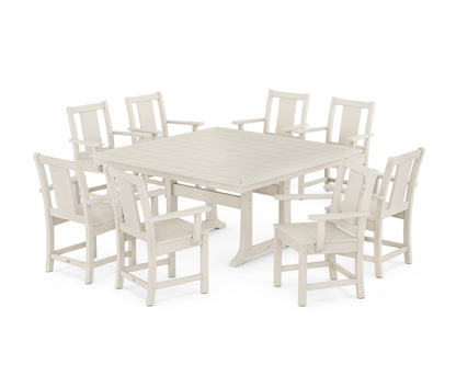 POLYWOOD® Prairie 9-Piece Square Dining Set with Trestle Legs in Sand
