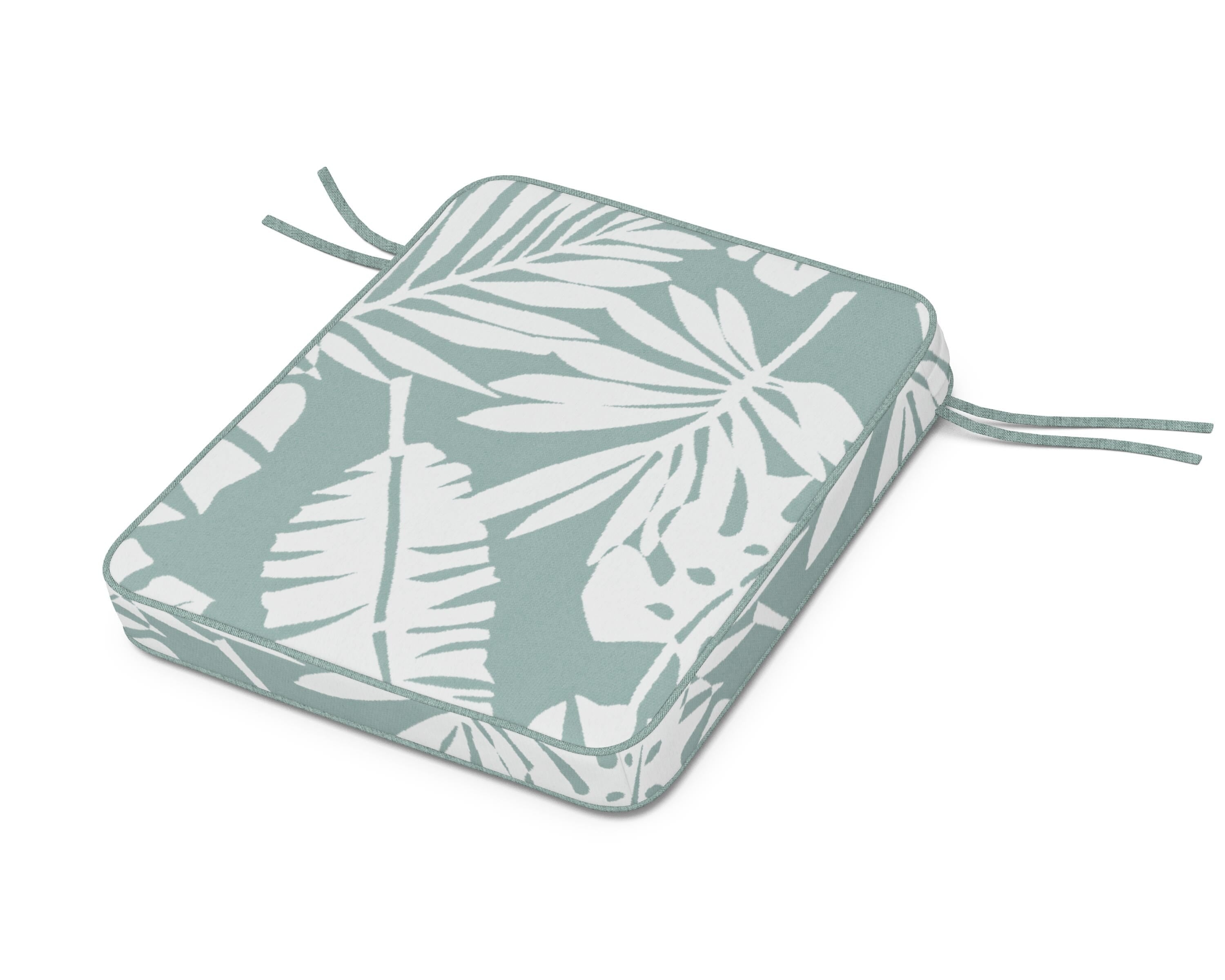 Martha Stewart by POLYWOOD® Chinoiserie Rocker Seat Cushion in Leaf Glacier Spa