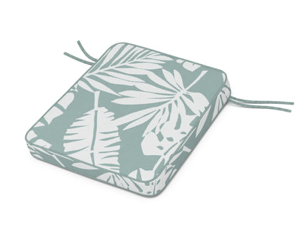 Martha Stewart by POLYWOOD® Chinoiserie Rocker Seat Cushion in Leaf Glacier Spa