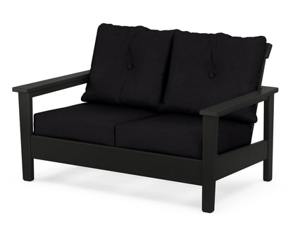 POLYWOOD® Prescott Deep Seating Loveseat in Black / Midnight Linen