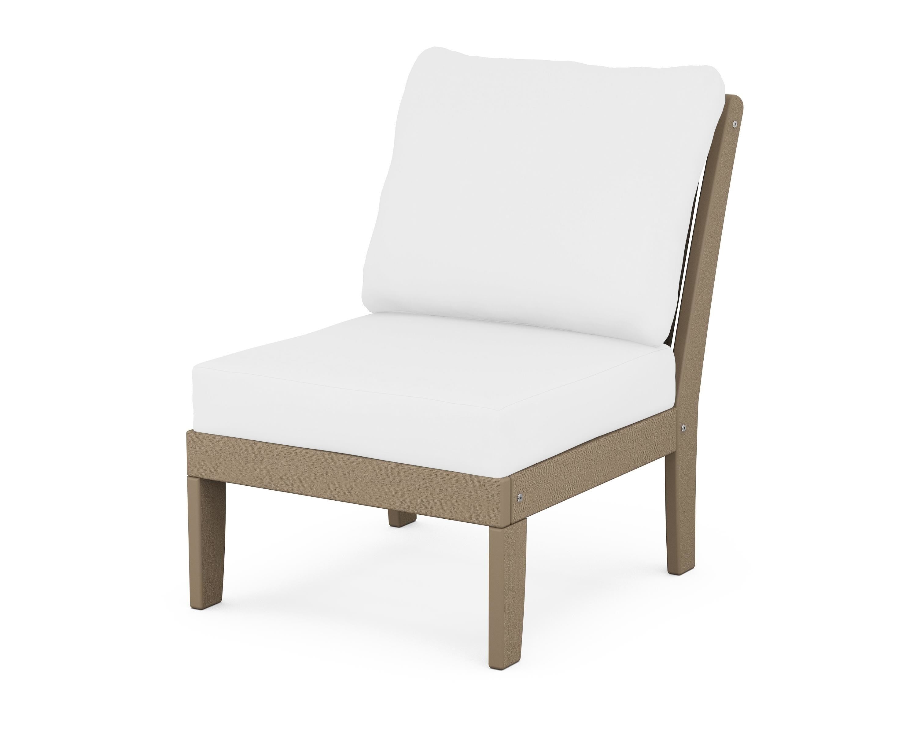 POLYWOOD® Braxton Modular Armless Chair in Vintage Sahara / Natural