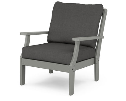 POLYWOOD® Braxton Deep Seating Chair in Slate Grey / Spectrum Carbon