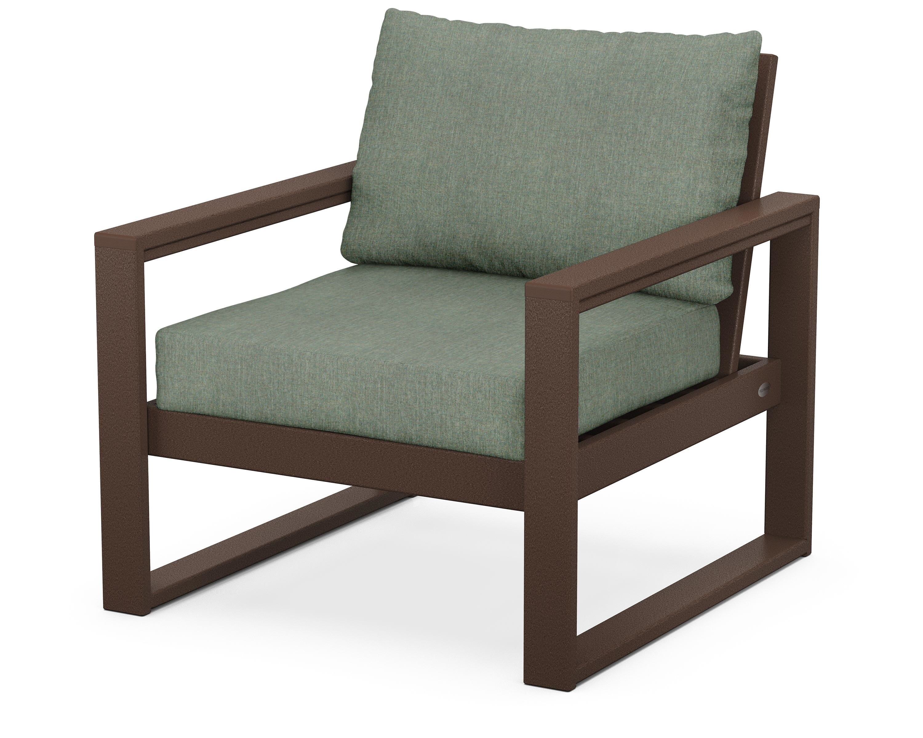 POLYWOOD® EDGE Club Chair in Mahogany / Cast Sage