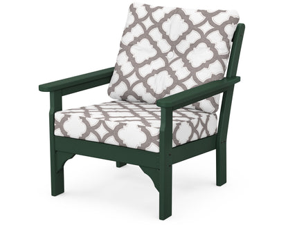 POLYWOOD® Vineyard Deep Seating Chair in Green / Trellis Grey Mist