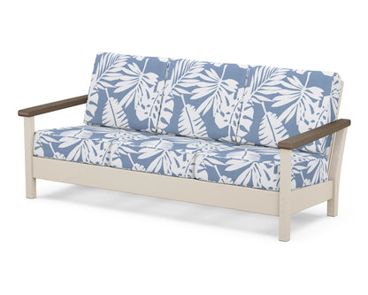 POLYWOOD® Harbour Deep Seating Sofa in Sand / Kona / Leaf Sky Blue