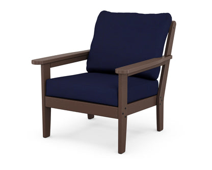 Country Living Cottage Deep Seating Chair in Mahogany / Navy