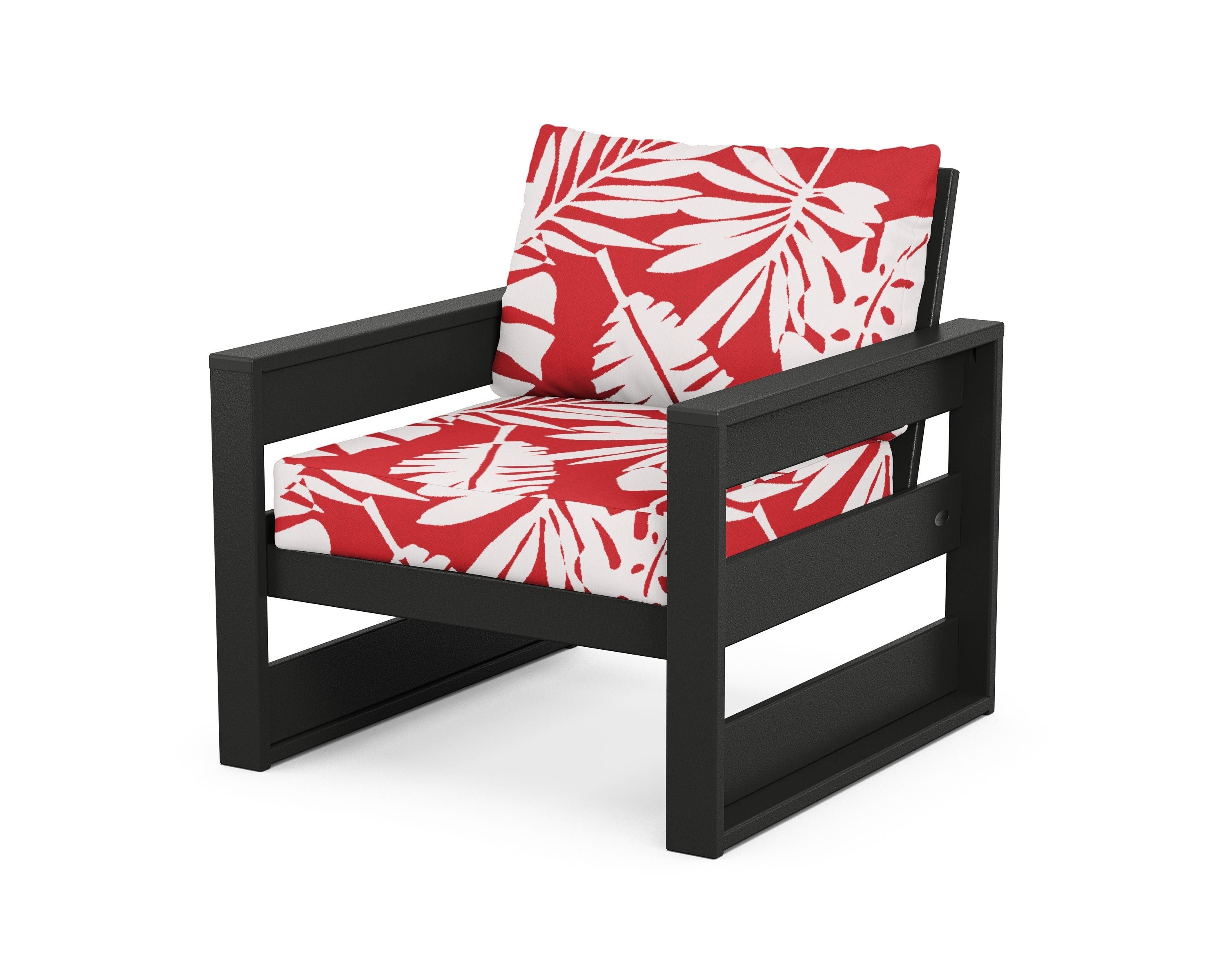 POLYWOOD® Westport Club Chair in Black / Leaf Crimson