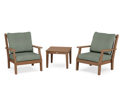 Country Living Wovendale 3-Piece Deep Seating Set in Teak / Cast Sage