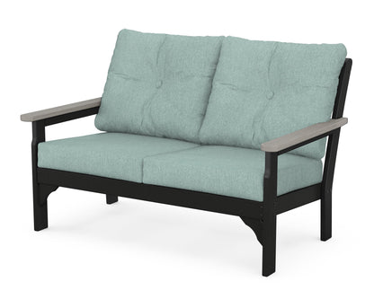 POLYWOOD® Vineyard Deep Seating Loveseat in Black / Driftwood / Glacier Spa
