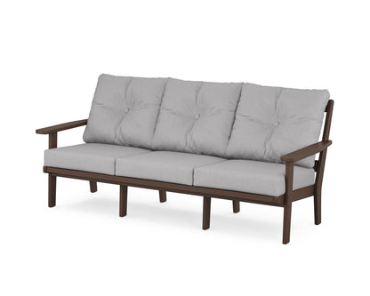 POLYWOOD® Oxford Deep Seating Sofa in Mahogany / Granite