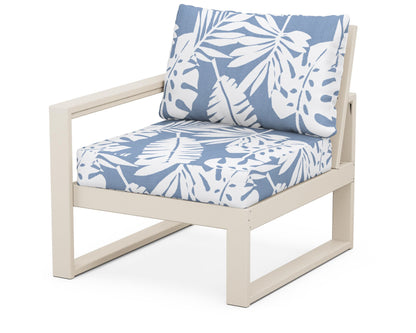 POLYWOOD® EDGE Modular Left Arm Chair in Sand / Leaf Sky Blue