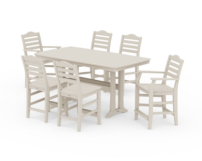 Draper James™ by  POLYWOOD® Savannah 7-Piece Counter Set with Trestle Legs in Sand