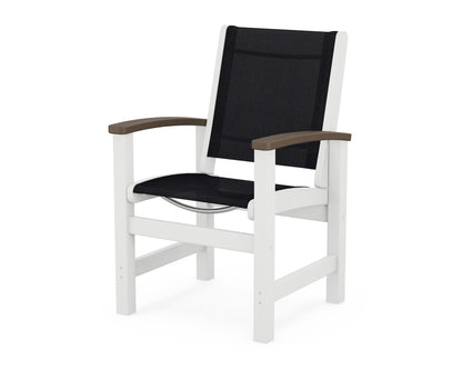 POLYWOOD® Coastal Dining Chair in White / Kona / Black Sling