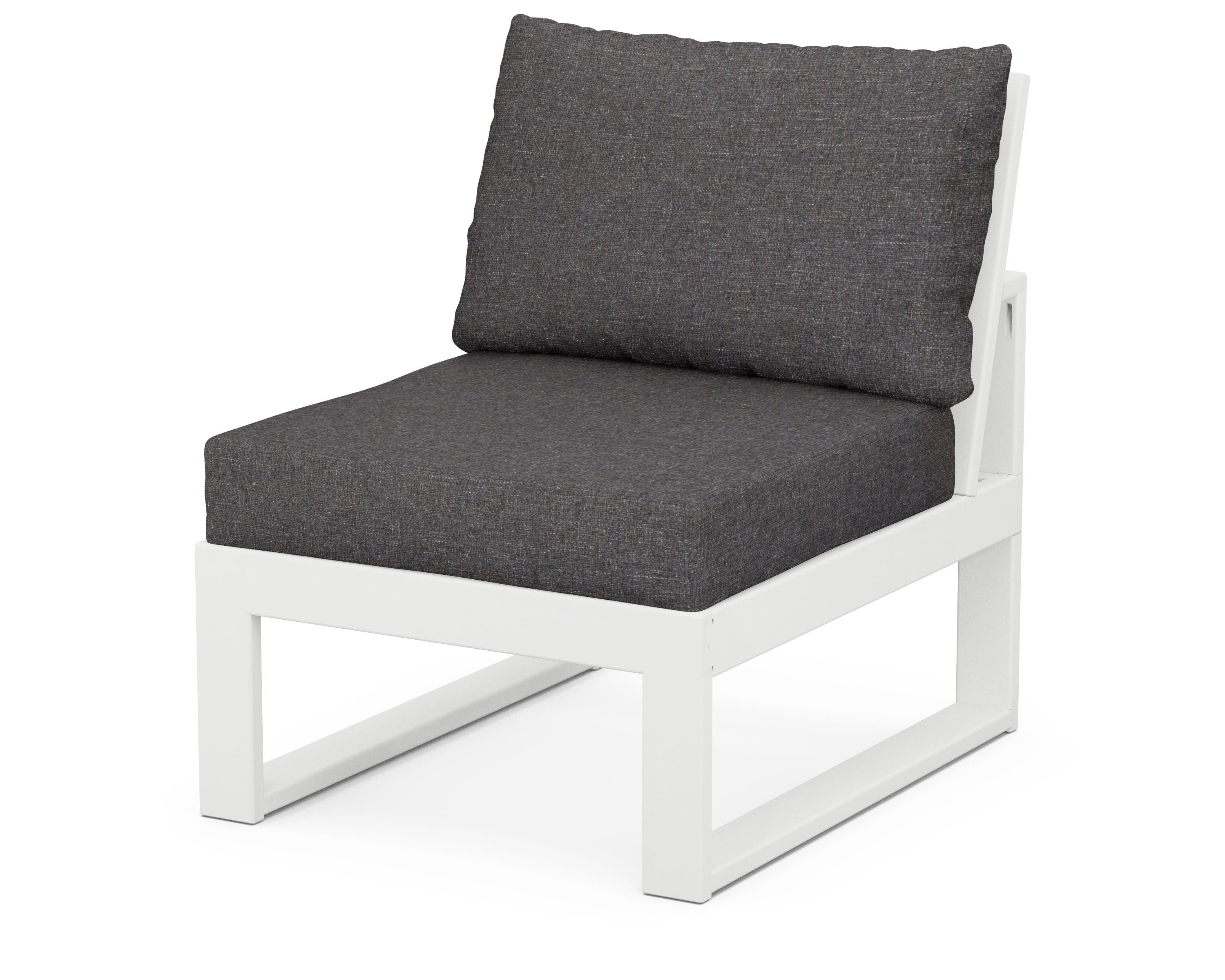 Unbranded Modular Armless Chair in White / Ash Charcoal