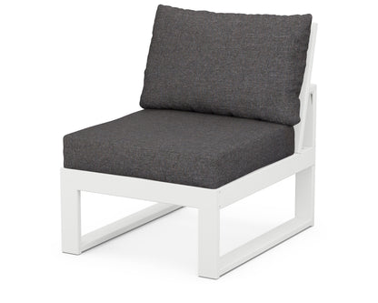 Unbranded Modular Armless Chair in White / Ash Charcoal