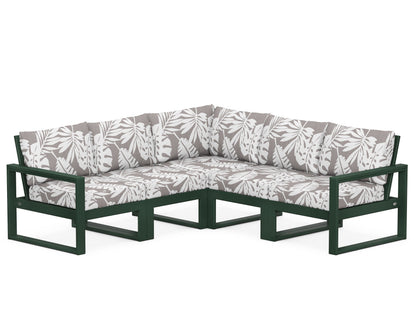 POLYWOOD® EDGE 5-Piece Modular Deep Seating Set in Green / Leaf Grey Mist