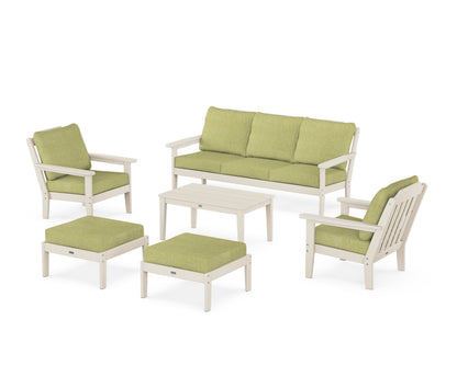 Country Living Cottage 6-Piece Lounge Sofa Set in Sand / Chartreuse Boucle