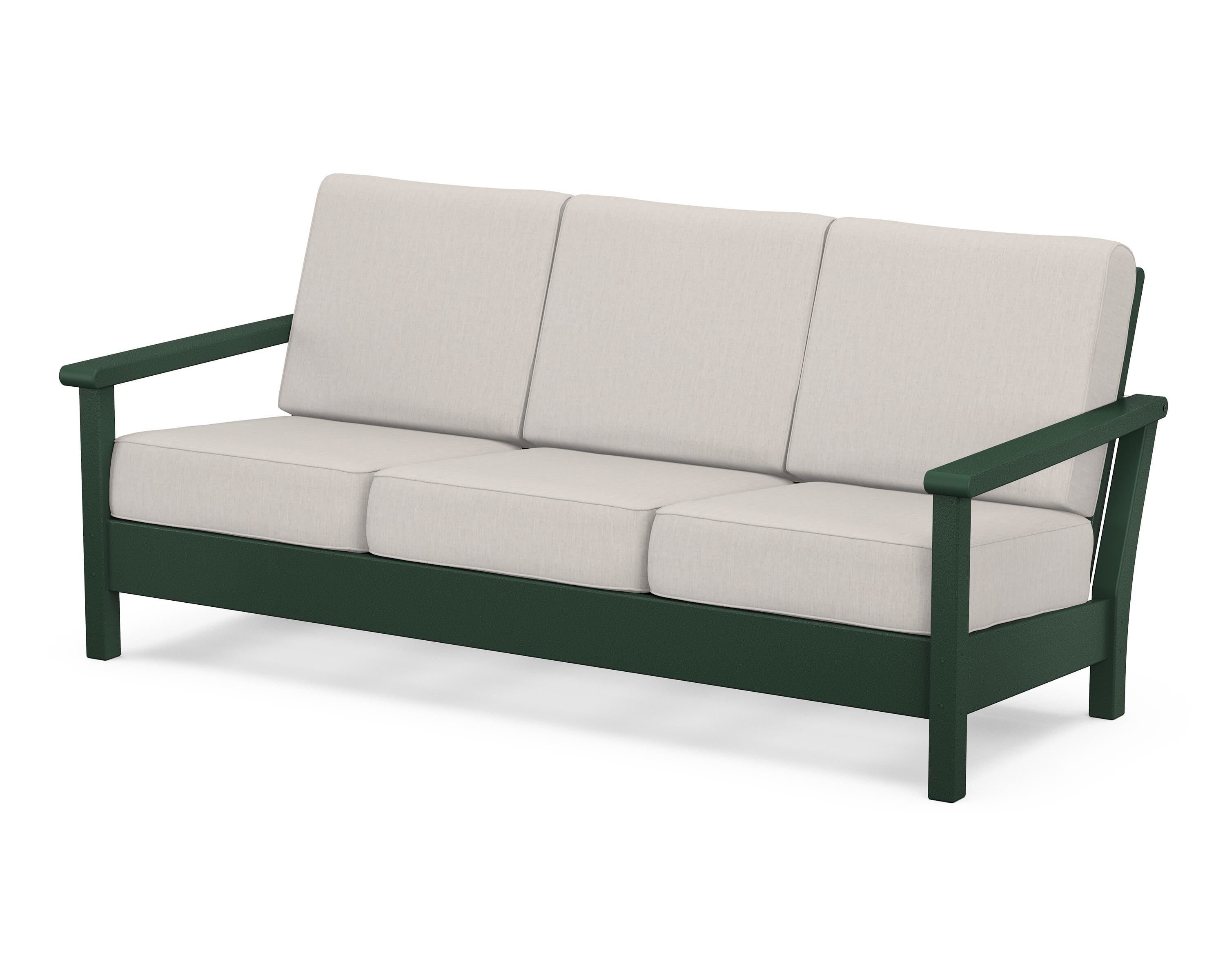 POLYWOOD® Harbour Deep Seating Sofa in Green / Cast Ash